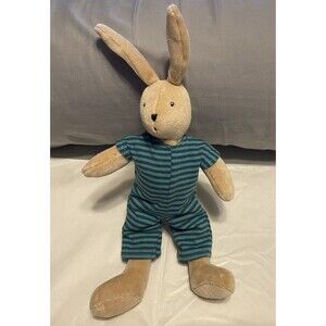Moulin Roty Rabbit Striped Swimsuit 10” Soft Toy Plush Bunny Plushie Comforter